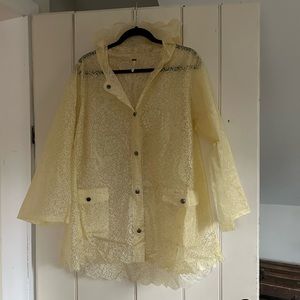 Free People Laser Cut Raincoat